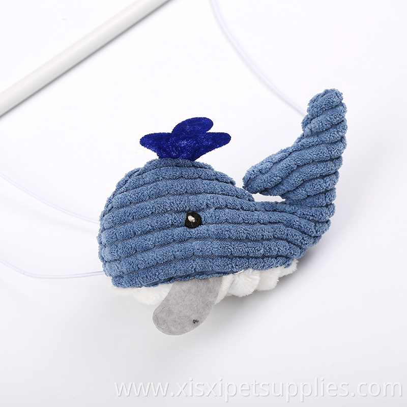 Factory stock plush dolphin interactive teaser stick cat toys